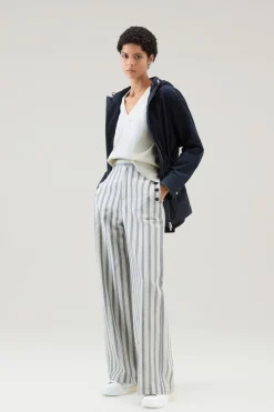 Maglieria>Woolrich Maglia Con Scollo A V In Cotone E Cashmere Plaster White