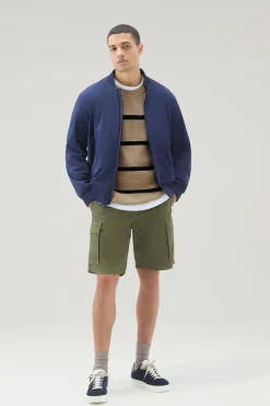 Maglieria>Woolrich Maglia Girocollo A Righe In Puro Cotone Beach Sand Stripe