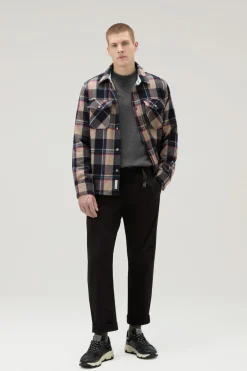 Maglieria>Woolrich Maglia Girocollo In Misto Lana Merino Charcoal Melange