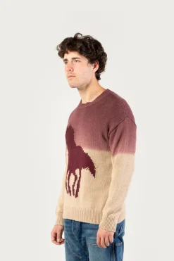 One Of These Days / Woolrich|Maglieria>Woolrich Maglia Girocollo In Misto Cotone Con Effetto Ombr&eacute; - One Of These Days / Sand