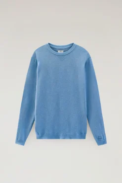 Maglieria>Woolrich Maglia Girocollo In Puro Cotone Campanula Melange