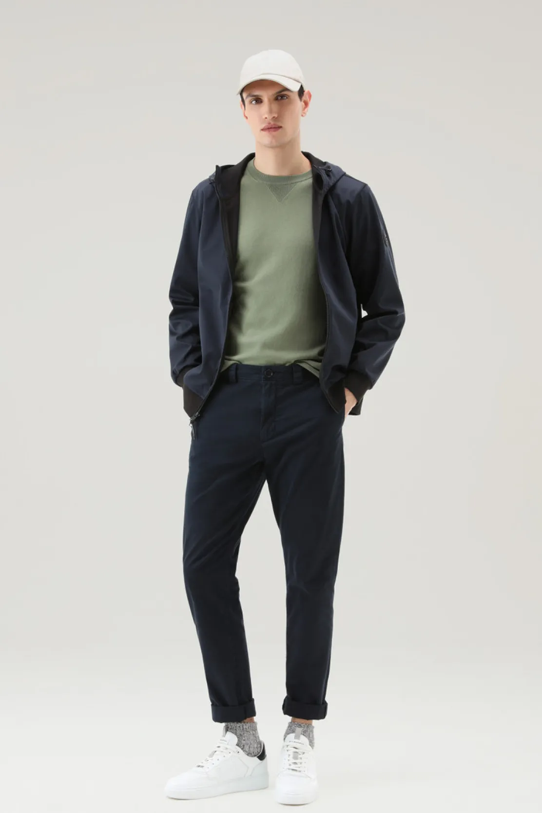 Maglieria>Woolrich Maglia Girocollo In Puro Cotone Dark Green