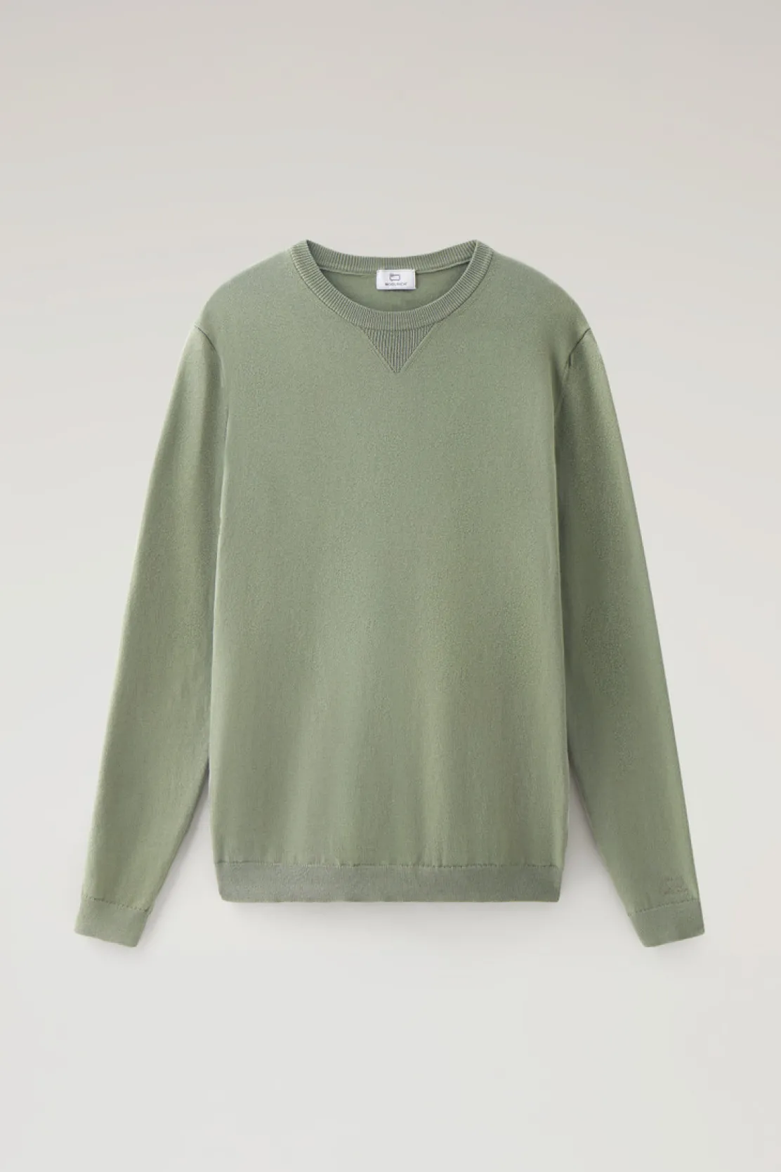 Maglieria>Woolrich Maglia Girocollo In Puro Cotone Dark Green