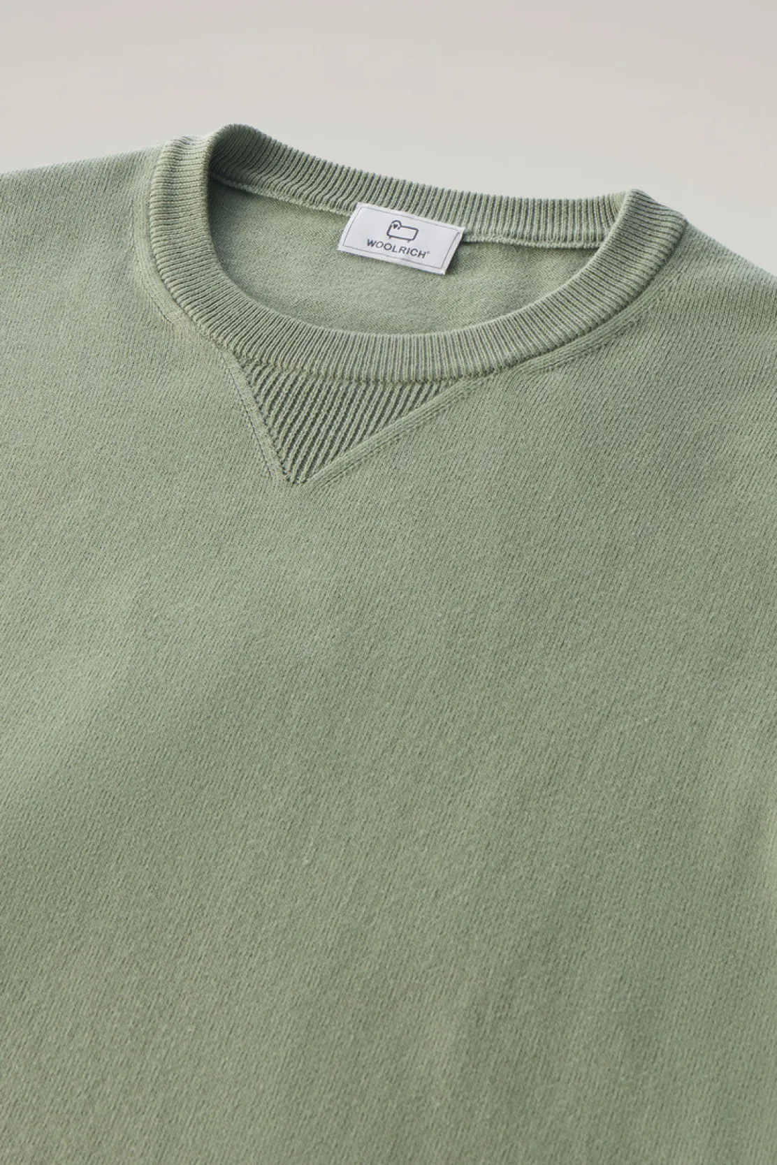 Maglieria>Woolrich Maglia Girocollo In Puro Cotone Dark Green
