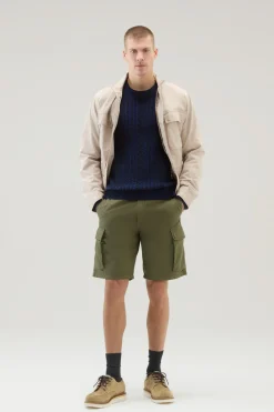 Maglieria>Woolrich Maglia Girocollo Vanis&egrave; In Puro Cotone Melton Blue Bicolor