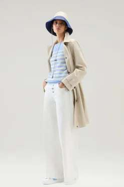 Maglieria>Woolrich Maglia In Puro Cotone Con Scollo A Barca Sea Breeze Stripe
