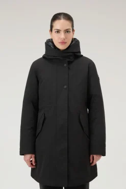 Parka>Woolrich Military Parka 3 In 1 In Ramar Cloth Con Giacca Trapuntata Removibile Black