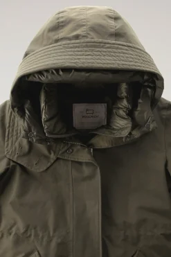Parka>Woolrich Military Parka Lungo 3 In 1 In Eco Ramar Dark Green