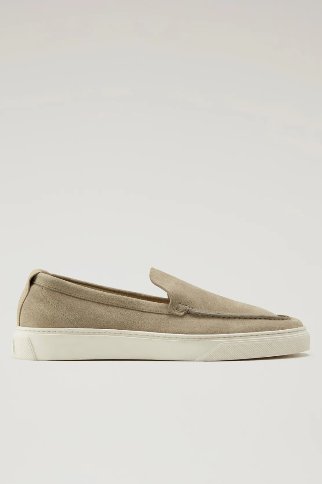 Scarpe da barca e sandali>Woolrich Mocassini In Pelle Scamosciata Beige