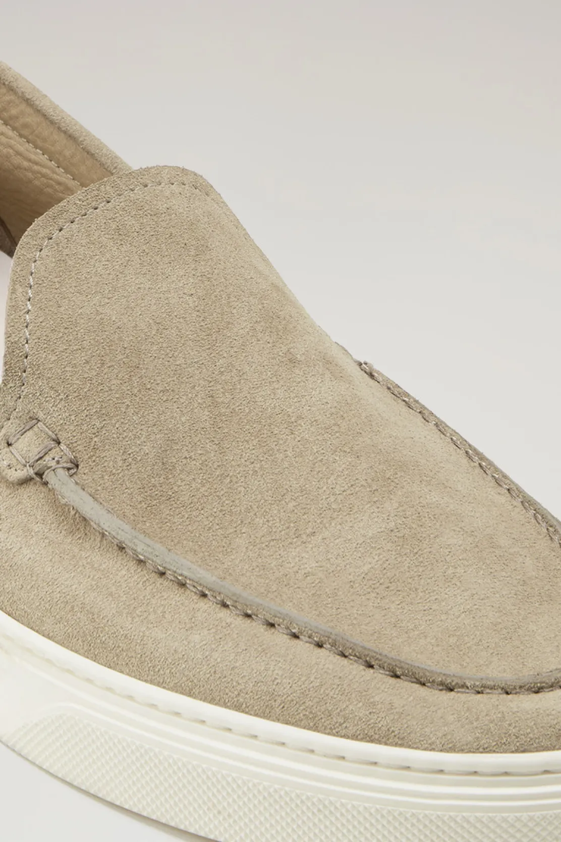 Scarpe da barca e sandali>Woolrich Mocassini In Pelle Scamosciata Beige