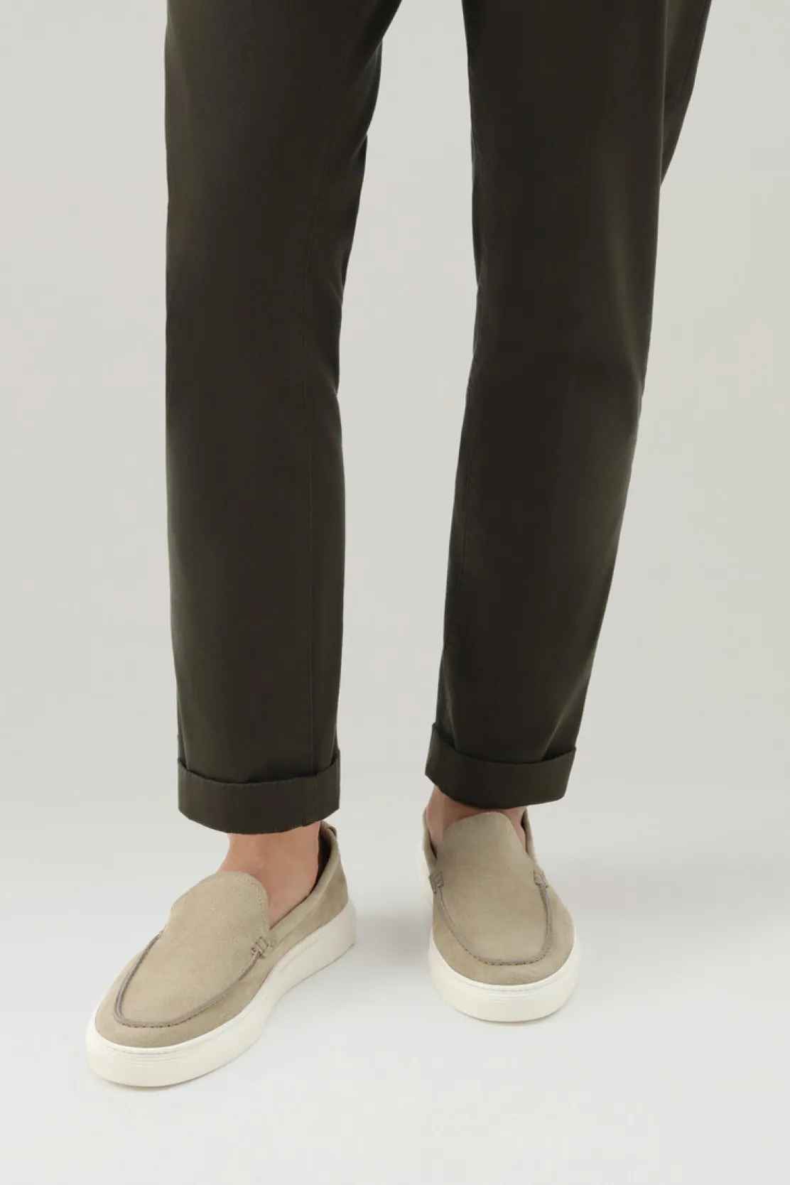 Scarpe da barca e sandali>Woolrich Mocassini In Pelle Scamosciata Beige