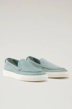Scarpe da barca e sandali>Woolrich Mocassini In Pelle Scamosciata Green