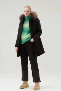 Parka>Woolrich Modern Vail Parka Con Cappuccio Staccabile Black