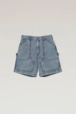 Outdoor Label Designed in Japan|Pantaloni e pantaloncini>Woolrich Pantaloncini Carpenter In Misto Nylon CORDURA E Cotone Tinto In Corda Indigo Blue