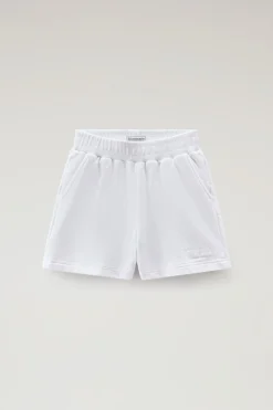 Abbigliamento>Woolrich Pantaloncini Da Bambina In Puro Cotone Felpato Bright White