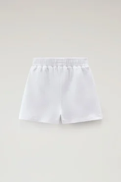 Abbigliamento>Woolrich Pantaloncini Da Bambina In Puro Cotone Felpato Bright White