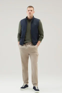 Pantaloni e pantaloncini>Woolrich Pantaloni Cargo In Misto Cotone E Lino Tinti In Capo Rope