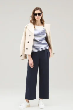Pantaloni e pantaloncini>Woolrich Pantaloni In Popeline Di Puro Cotone Melton Blue