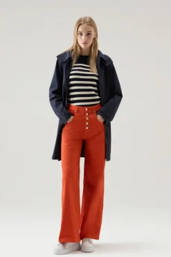 Pantaloni e pantaloncini>Woolrich Pantaloni In Twill Di Cotone Elasticizzato Tinto In Capo Koi