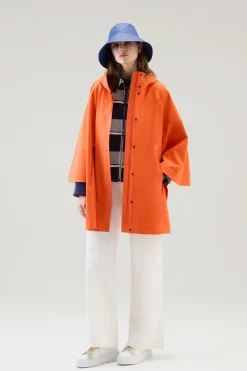 Pantaloni e pantaloncini>Woolrich Pantaloni In Twill Di Cotone Elasticizzato Tinto In Capo Plaster White