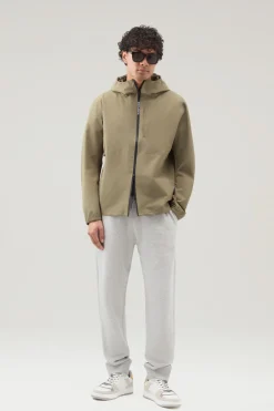 Pantaloni e pantaloncini>Woolrich Pantaloni Sportivi In Misto Cotone Felpato Light Grey Melange