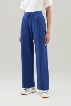 Pantaloni e pantaloncini>Woolrich Pantaloni Sportivi In Puro Cotone Twilight Blue