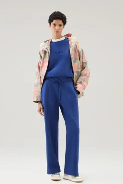Pantaloni e pantaloncini>Woolrich Pantaloni Sportivi In Puro Cotone Twilight Blue