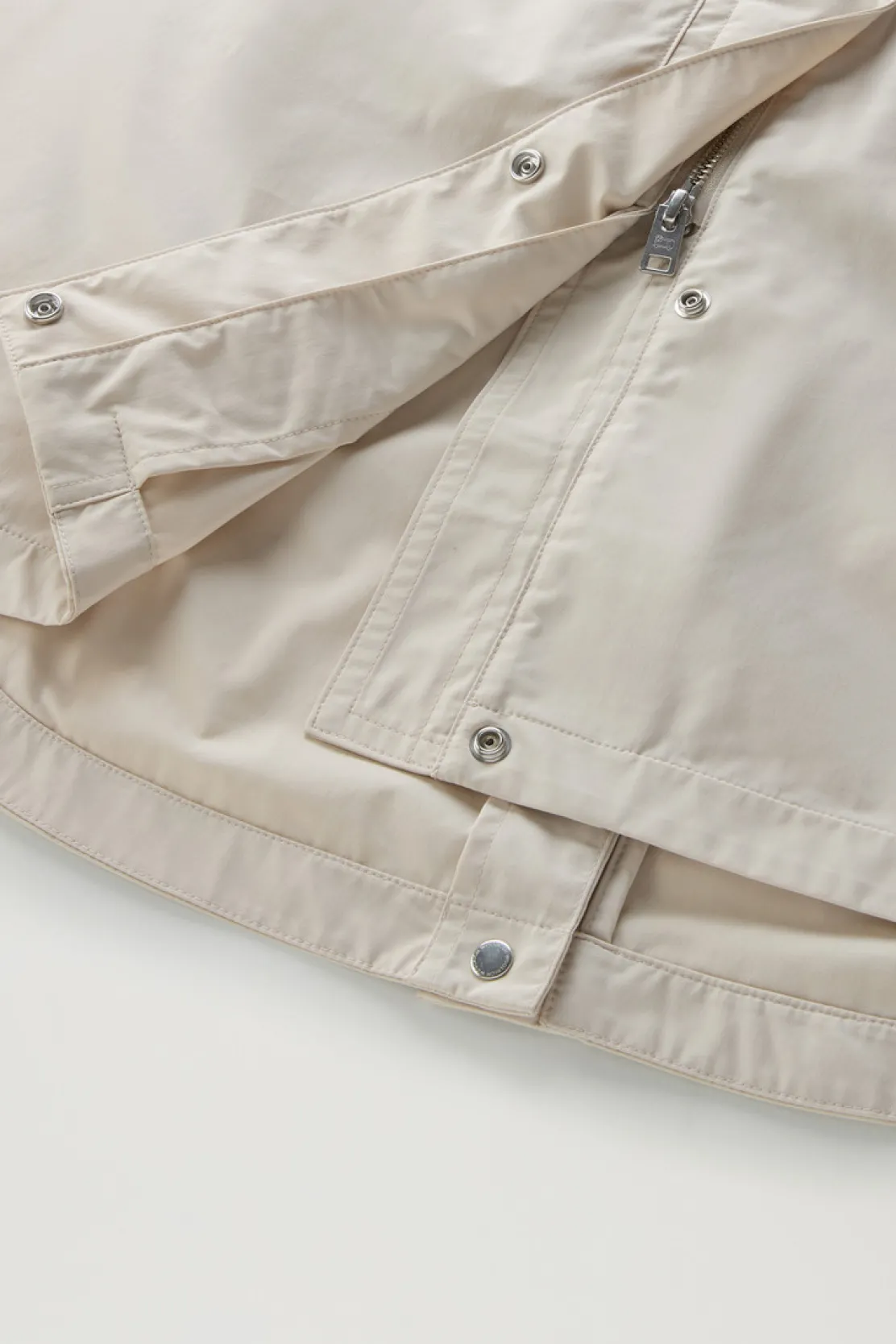 Parka>Woolrich Parka Estivo Lungo In Tessuto Urban Touch Con Cappuccio Light Oak