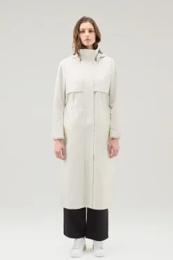 Impermeabili|Parka>Woolrich Parka Impermeabile In Tessuto Light Stretch Con Cappuccio Staccabile Light Oak