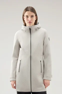 Impermeabili|Parka>Woolrich Parka Leggero Leavitt Impermeabile Con Cappuccio Light Oak