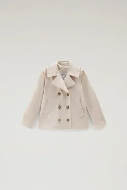 Giacche>Woolrich Peacoat Summer Da Bambina In Urban Touch Light Oak