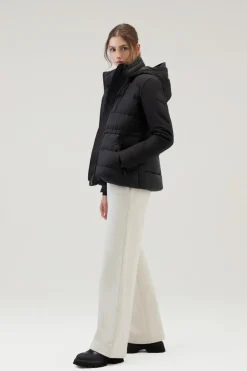 Impermeabili|Giacche>Woolrich Piumino Ibrido In Tech Softshell Con Cappuccio Black