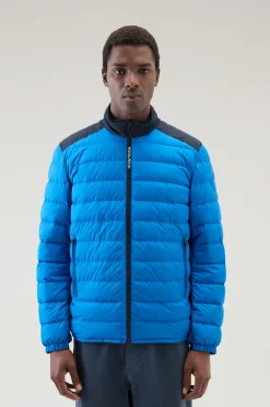 Piumini leggeri>Woolrich Piumino Ibrido Leggero Bering Tech In Microfibra Snorkel Blue