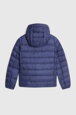 Giacche>Woolrich Piumino Sundance Da Bambino Con Cappuccio Melton Blue