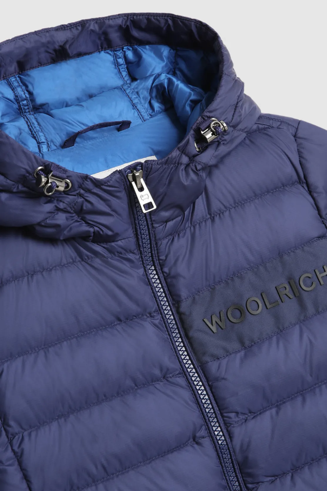 Giacche>Woolrich Piumino Sundance Da Bambino Con Cappuccio Melton Blue