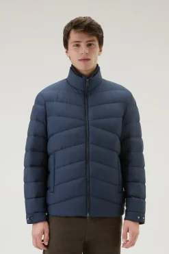 Piumini|Giacche>Woolrich Piumino Sundance Trapuntato In Microfibra Melton Blue
