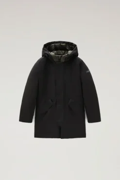 Parka>Woolrich Polar Parka Da Bambino Impermeabile Black