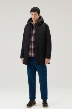 Parka>Woolrich Polar Parka In Ramar Cloth Con Collo Alto Black