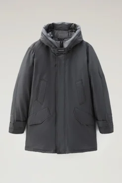 Parka>Woolrich Polar Parka In Ramar Cloth Con Collo Alto Grey Shadow