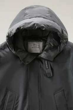 Parka>Woolrich Polar Parka In Ramar Cloth Con Collo Alto Grey Shadow