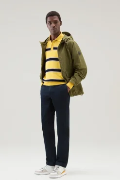 Maglieria>Woolrich Polo In Maglia A Maniche Lunghe Light Golden Glow Stripe