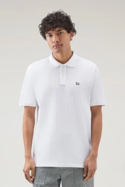 Polo>Woolrich Polo In Piquet Di Puro Cotone Bright White