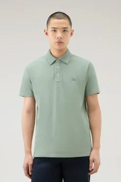 Polo>Woolrich Polo In Piquet Di Puro Cotone Sage
