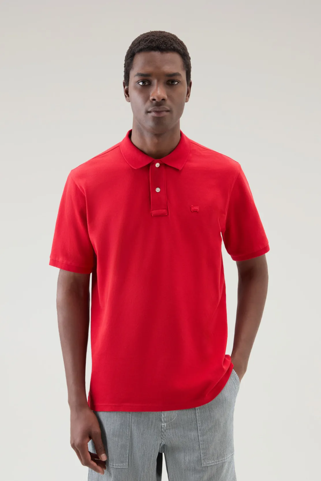 Polo>Woolrich Polo In Piquet Di Puro Cotone Sky Red