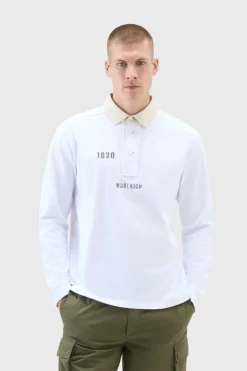 Polo>Woolrich Polo In Puro Cotone A Maniche Lunghe Bright White