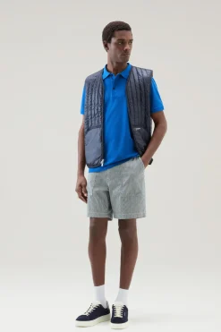 Polo>Woolrich Polo Mackinack Tinta In Capo In Piqu&eacute; Di Cotone Elasticizzato Snorkel Blue
