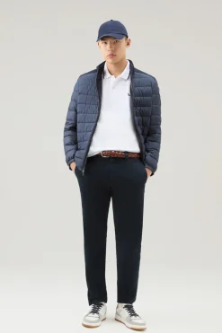 Polo>Woolrich Polo Monterey In Piquet Di Cotone Elasticizzato Con Bordi A Righe Bright White