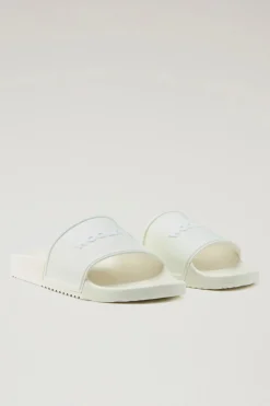 Scarpe da barca e sandali>Woolrich Sandali Slide In Gomma Off White