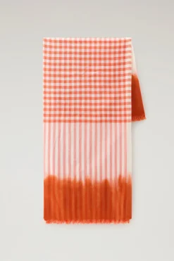 Sciarpe>Woolrich Sciarpa In Misto Lana E Cotone Con Motivo Micro Check Koi Check