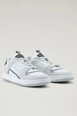 Sneakers>Woolrich Sneakers Classic Basket In Pelle Scamosciata White White